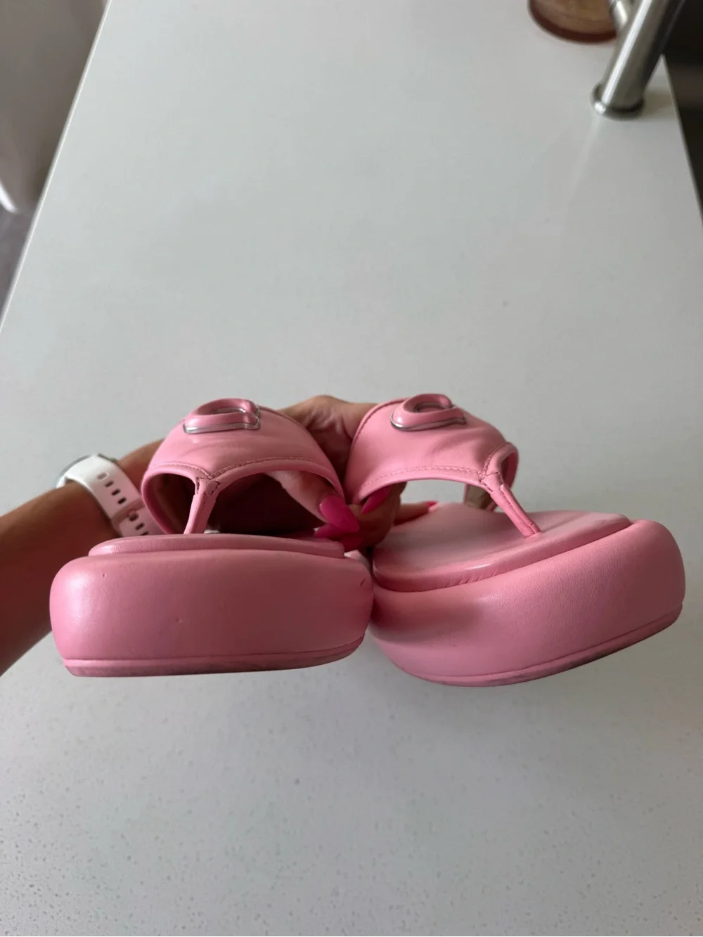 Coach Pink Platform Sandals | Padded Slides Size 7.5